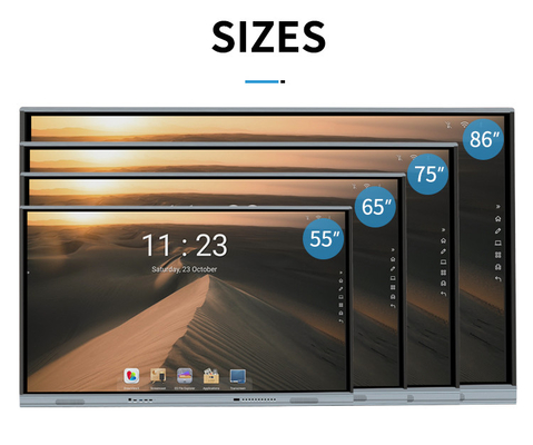 Monitor multi de la pantalla del tacto LED de la pantalla plana 4K Android 11 interactivos del LCD con la ranura de OPS para la educación