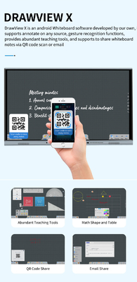 Sala de clase Whiteboard interactivo, 4K 75 tablero elegante del tacto del IR de la pulgada 2+16G