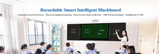 75" monitor interactivo de la pantalla táctil, pizarra inteligente del panel del LED, pizarra elegante