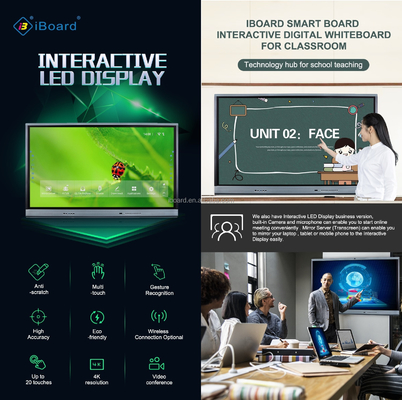 86 pulgadas Todo en un ordenador Interactivo pantalla táctil Smart TV monitores de visualización Equipos para la enseñanza y la reunión