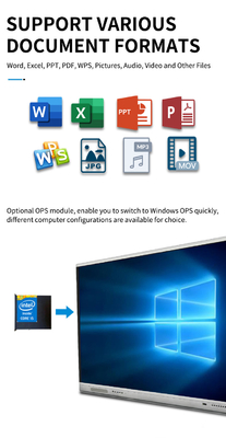 Pantalla táctil interactiva de fábrica de venta al por mayor Pantalla de panel plano interactiva con toque infrarrojo y actualización remota a través de la red de Internet Pantalla táctil interactiva de pizarra