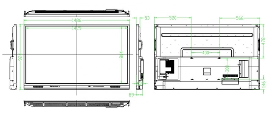 monitor interactivo electrónico elegante grande de la pantalla táctil de 4K LCD Whiteboard para la escuela