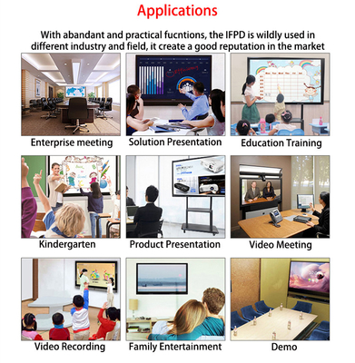 Educación de aprendizaje colaborativo Display interactivo de panel plano con soporte de sensores de luz Velocidad del cursor 100 puntos/s
