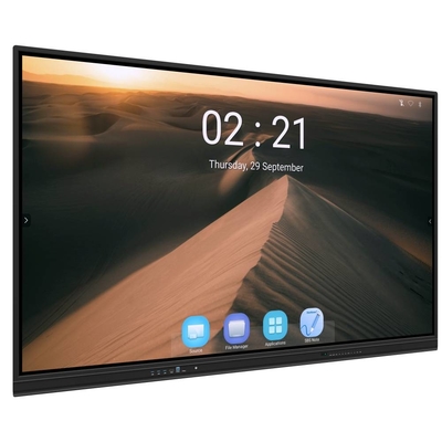 Android 13 IR Interactivo Whiteboard Finger Touch 65 75 86 pulgadas 4K Smart Panel Display con wifi RJ45 compartición inalámbrica desde pad/teléfono/ordenador portátil para reuniones de oficina escolar