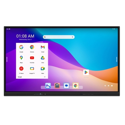 Panel plano interactivo de alta precisión con sistema Android 11 y colores blancos