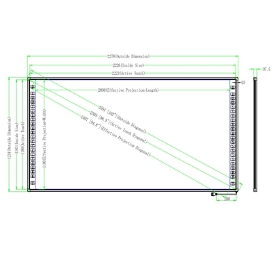 Tablero interactivo de 102 pulgadas con proporción de aspecto 6:9 colores opcionales