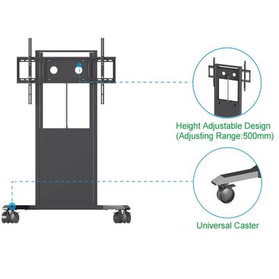 Estante de TV interactivo de pizarra de suelo para 65/75/86 pulgadas
