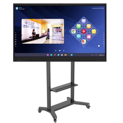 Estante móvil ajustable para TV Tabla blanca interactiva 55/75/86 pulgadas Ruedas silenciosas