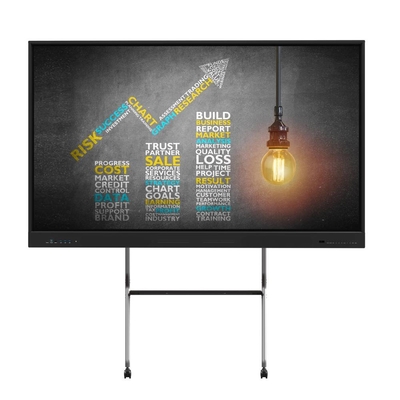 Interactivo 4K Ultra HD LCD Smart Board Windows OS 10/11 Pro Montable en la pared Vidrio templado Incorporado en altavoces táctiles