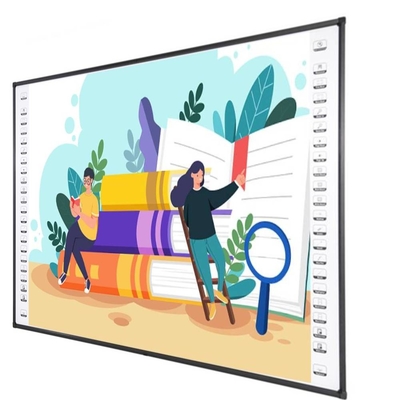 96 pulgadas Interactivo tablero blanco de pared de montaje de cerámica Superficie de proyección interior tablero de enseñanza inteligente con reproductor multimedia