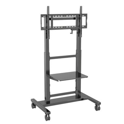 Soporte de pizarra interactivo de altura ajustable con capacidad de carga de 100 kg y ruedas de freno de 360 ° para televisores de 55-86 pulgadas