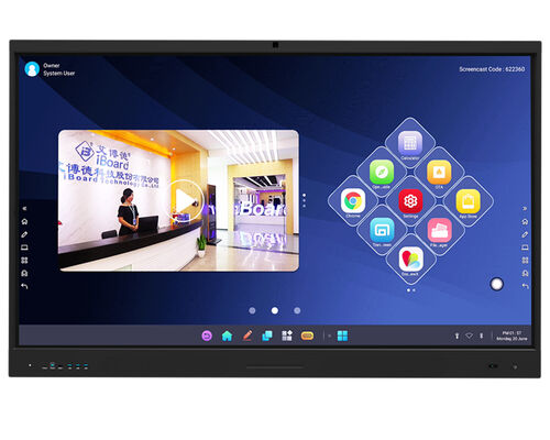 Tabla inteligente interactiva de panel plano multi-toque con resolución 4K y sistema dual Android / Windows para educación y negocios