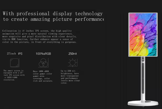 Quiosco portátil de pantalla táctil de 32 pulgadas con pantalla con sensor de presión de nivel 4096 TV inteligente.