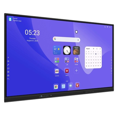 Panel plano interactivo Android 14 8+128G 50 puntos táctiles de pizarra software de lenguaje OEM para la reunión de educación escolar