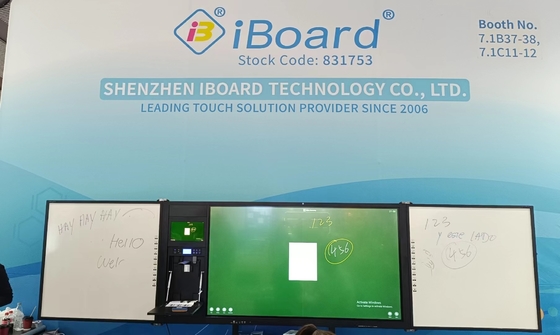 iboard de fábrica directa 75 pulgadas bloqueable Recoordable Interconectado Blackboard Smart Whiteboard Interactivo Display de panel plano todo en uno con soporte de soporte marcador bolígrafo y tiza Solución de educación de escritura