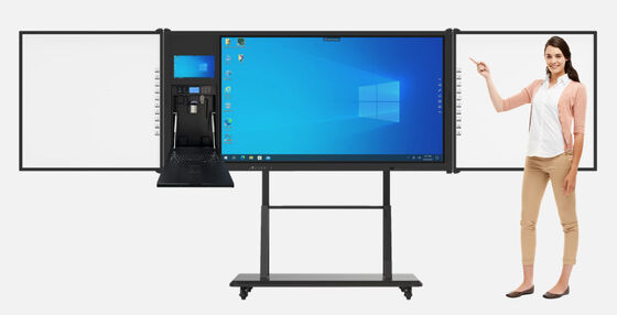Panel plano interactivo 4K Ultra HD con 20 puntos táctiles y altavoces incorporados para educación