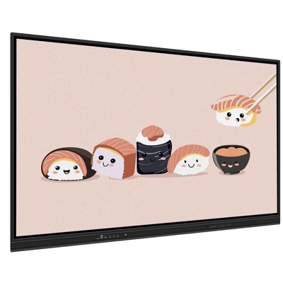 Monitor de pantalla táctil interactiva de 65 pulgadas Android WIN todo en una cámara micrófono 50 puntos táctiles Ai Función de lápiz de texto Escribir con software para oficina reunión escolar
