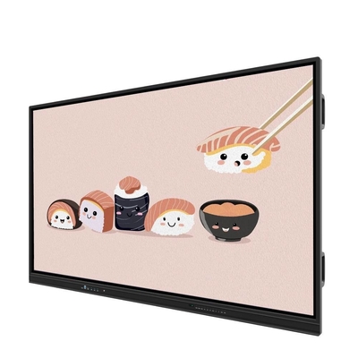 Monitor de pantalla táctil interactiva de 65 pulgadas Android WIN todo en una cámara micrófono 50 puntos táctiles Ai Función de lápiz de texto Escribir con software para oficina reunión escolar