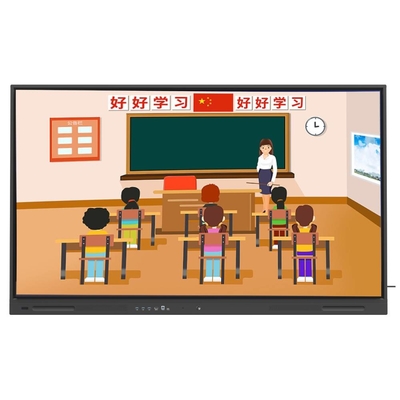 Panel plano interactivo 98 110 pulgadas Gran televisor Smart pantalla táctil Android PC Google Store Wifi Software de enseñanza Herramientas Recursos en la nube para la oficina escolar