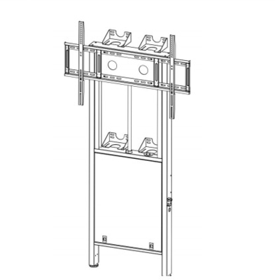 Electrónico de arriba hacia abajo ajustable soporte de elevación manual carrito móvil para monitor de televisión inteligente 65 75 86 pulgadas con ruedas y cable de alimentación