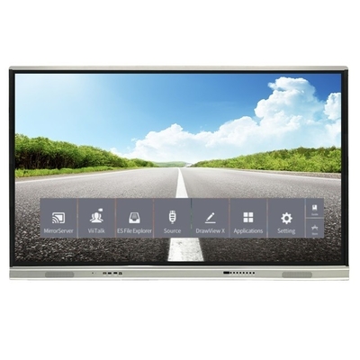 4K Resolución Interactivo Panel plano 350 Brillo Alto Brillo Y 15W * 2 altavoces Android 13 Interactivo Tablero Blanco Para Educación y Reunión Escolar