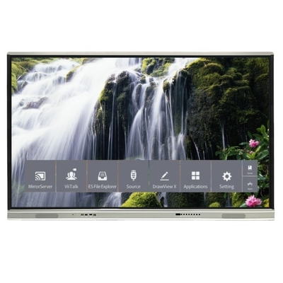 Versión más reciente Sistema Android Panel plano interactivo con alto contraste 1200: 1 Y velocidad del cursor 100 puntos / S 20 punto táctil soportado con tablero interactivo de pantalla compartida