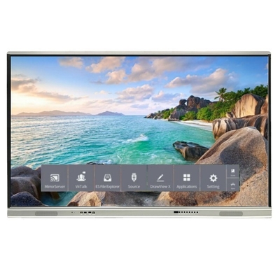 Versión más reciente Sistema Android Panel plano interactivo con alto contraste 1200: 1 Y velocidad del cursor 100 puntos / S 20 punto táctil soportado con tablero interactivo de pantalla compartida