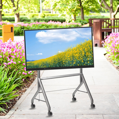 Nuevo soporte interactivo para pizarra blanca, móvil, para TV de 42 a 75 pulgadas, elevación de monitor, soporte móvil, capacidad máxima 60 kg, ruedas potentes, fácil de mover para soporte móvil de pizarra blanca interactiva