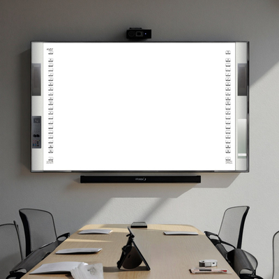 China Factory Direct Personalizar Todo en Uno Interactivo 20Touch Point IR Infrarrojo Cerámica 96 pulgadas Smart Boards Altavoz 16:10 Barra lateral Boards Proyector Para la escuela universitaria con software de enseñanza