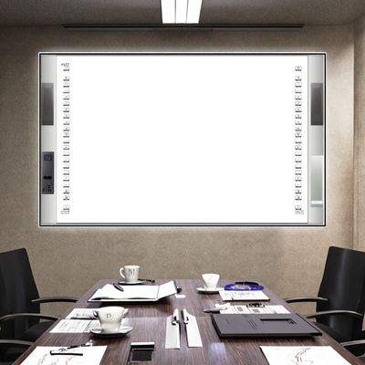 China Factory Direct All-In-One Interactivo 20Touch Point IR Infrarrojo Cerámica 96 pulgadas Sistema dual Smart Boards Altavoz 16:10 Tablas de proyección de barra lateral para la escuela universitaria con software de enseñanza