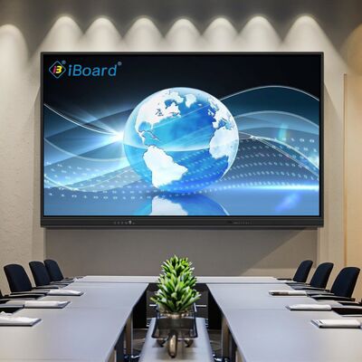 Panel interactivo de 65 pulgadas para presentaciones con rendimiento, Wifi, Bluetooth, software de pizarra integrado para aulas y salas de reuniones, color de gabinete blanco/negro