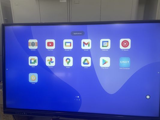 Panel inteligente interactivo de 86 pulgadas con certificación Google EDLA Android 13 con sistema de disfrute incorporado ranura OPS cámara opcional y soporte móvil