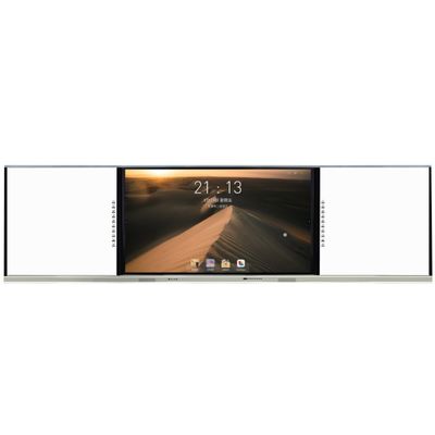 Tablero inteligente de 75 pulgadas con tableros laterales interactivos grabables para la escuela