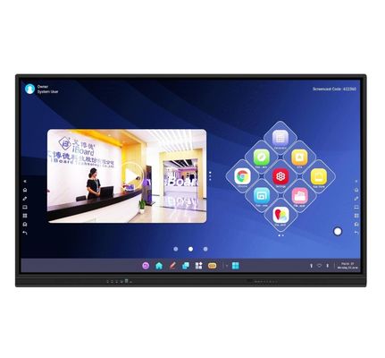 75 pulgadas EDLA Certificado Interactivo de pantalla plana de la pantalla. Smart Touch Screen Monitor para la educación aula y negocios, oficina.