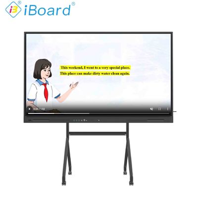 4K UHD Interactivo de panel plano de 55 pulgadas Smart TV con sistema Android actualizado Equipo de función de IA para reuniones de oficina en el aula