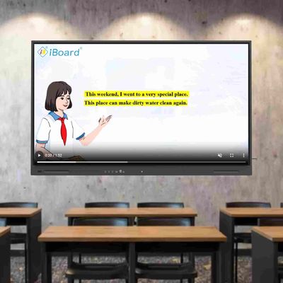 4K UHD Interactivo de panel plano de 55 pulgadas Smart TV con sistema Android actualizado Equipo de función de IA para reuniones de oficina en el aula