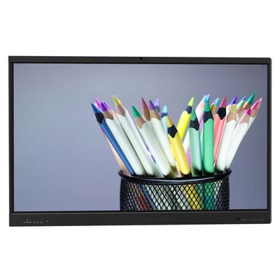 LCD Smart Board 75 pulgadas IFP Android 14 8+128G cámara micrófono altavoz sensor de luz Wifi infrarrojo 50 puntos de contacto para la escuela en línea enseñanza oficina Zoom Equipos de reunión