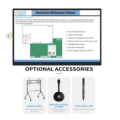 2026 Nuevas llegadas Resolución 4K UHD Android 13/14 OS 50 puntos de contacto Interactivo Whiteboard Smart Board para la enseñanza y las reuniones