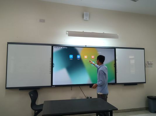 Pizarras interactivas digitales todo en uno de 98 pulgadas, pizarras laterales con pizarras inteligentes para la escuela
