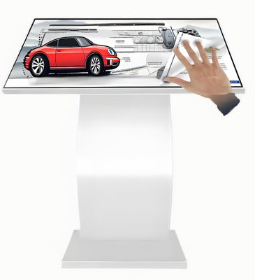 32 pulgadas 2K capacitiva pantalla táctil pantalla de señalización digital quiosco de piso Stand K forma sistema Android color blanco para publicidad