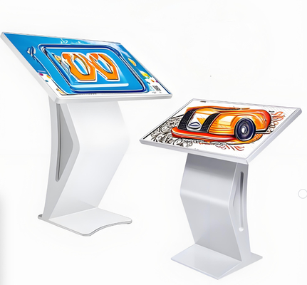 32 pulgadas 2K capacitiva pantalla táctil pantalla de señalización digital quiosco de piso Stand K forma sistema Android color blanco para publicidad