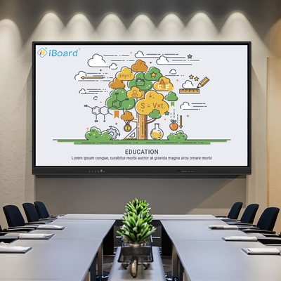 Pantalla plana interactiva de 98 pulgadas 4K UHD con pantalla táctil inteligente y función de proyección AI, pizarra inteligente para sala de reuniones