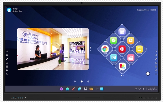 Pantalla táctil interactiva de fábrica de venta al por mayor Pantalla de panel plano interactiva con toque infrarrojo y actualización remota a través de la red de Internet Pantalla táctil interactiva de pizarra
