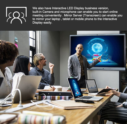 Pantalla Táctil Multitáctil Antirreflejos Soporte Móvil Pantalla Digital Interactiva Inteligente 55 65 75 Pulgadas Panel Plano Interactivo