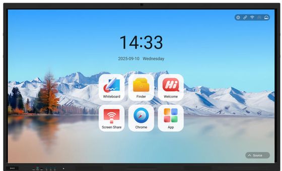Factory Direct IBoard Serie TE-QS Android 14 8+128G Display de panel plano interactivo todo en un sistema Windows Proyección de pantalla inalámbrica opcional Tabla blanca interactiva para reuniones de conferencias de oficina