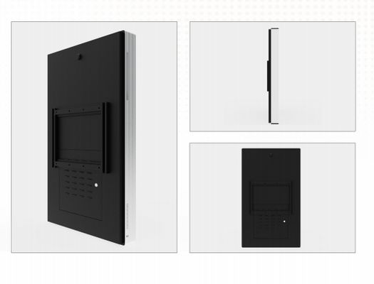Quiosco de pantalla táctil infrarroja montado en la pared de 65 pulgadas con resolución 4K y altavoces integrados