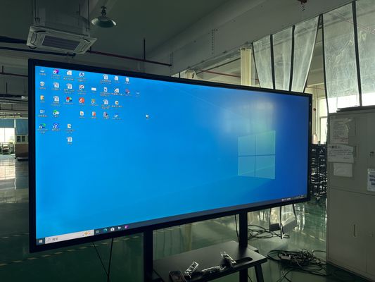 Panel interactivo plano de 92 pulgadas con resolución 5K y doble sistema operativo para salones de clases y reuniones