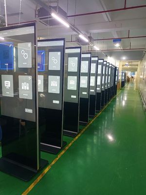 Digital Signage Floor Stand K Type Capacitive PCAP IR Touch Android Windows Monitor With Wifi HDMI USB Port Remote Control 43 49 55 65 Inch USB WIFI For Shopping Mall Bar Restaurant Store Media Player