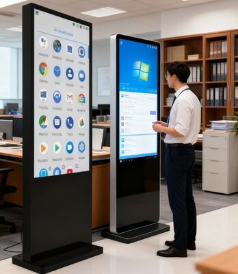 Monitoreo de publicidad digital de 55 pulgadas con infrarrojos / PCAP Touch y Android / Windows OS para uso comercial