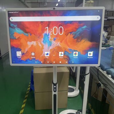 Televisión portátil inteligente de 32 pulgadas con pantalla táctil móvil Televisión Android inalámbrica con ruedas